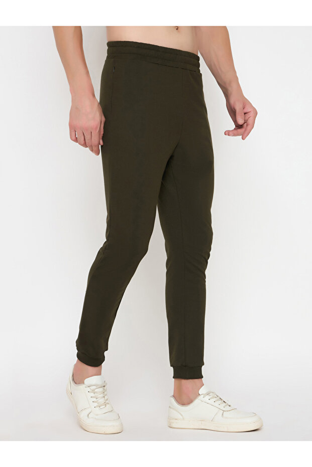 بنطال رياضي قطني سادة بحزام خصر مطاطي - 4