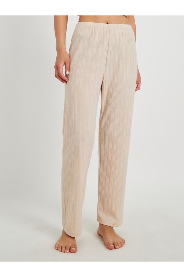 Solid Rib Strappy Cami and Pyjama Set - 6