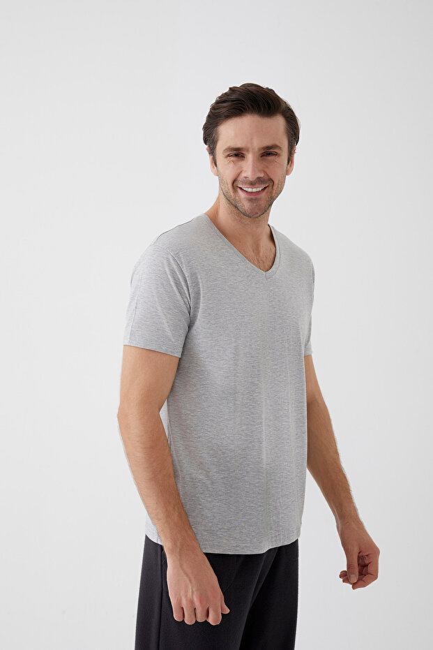 Men's Cotton V-neck Short Sleeve T-shirt