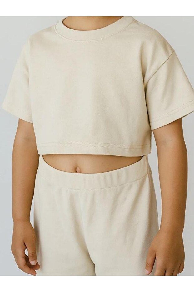 Κοριτσίστικο βαμβακερό μπλουζάκι Basic Crop - 6