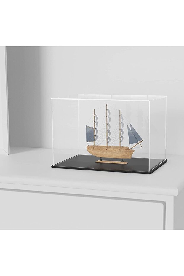 Acrylic Display Case, Large Display Acrylic Box, Clear Display Cases with Black Base 14.5x11x11 Inch - 3