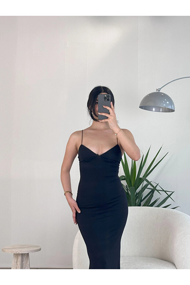 Siyah Americano Elbise - 4