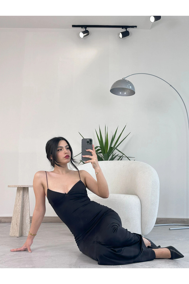 Siyah Americano Elbise - 5