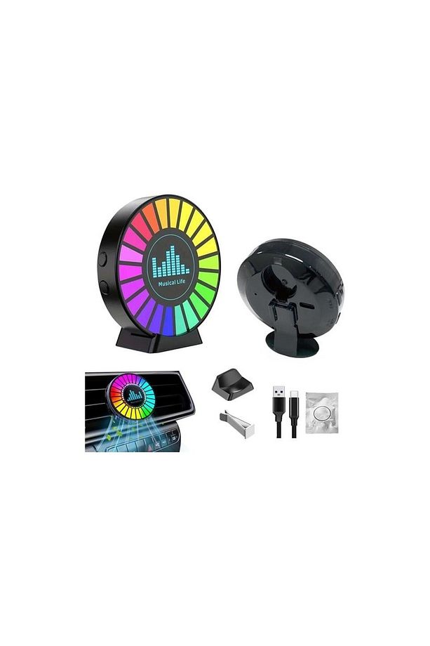 Rgb Sese Duyarlı Kokulu Ekolayzer Usb Şarjlı Araç Kokusu - 5