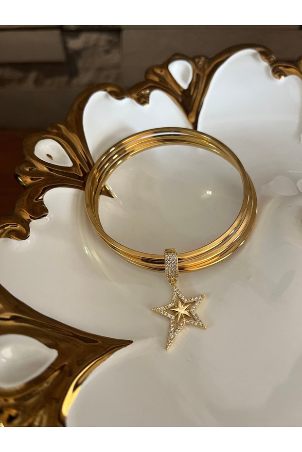 Charmlı Ajda Bracelet Star Charmlı 3-Piece Women's Ajda Steel Bracelet