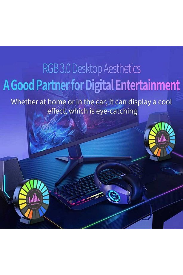 Rgb Sese Duyarlı Kokulu Ekolayzer Usb Şarjlı Araç Kokusu - 4