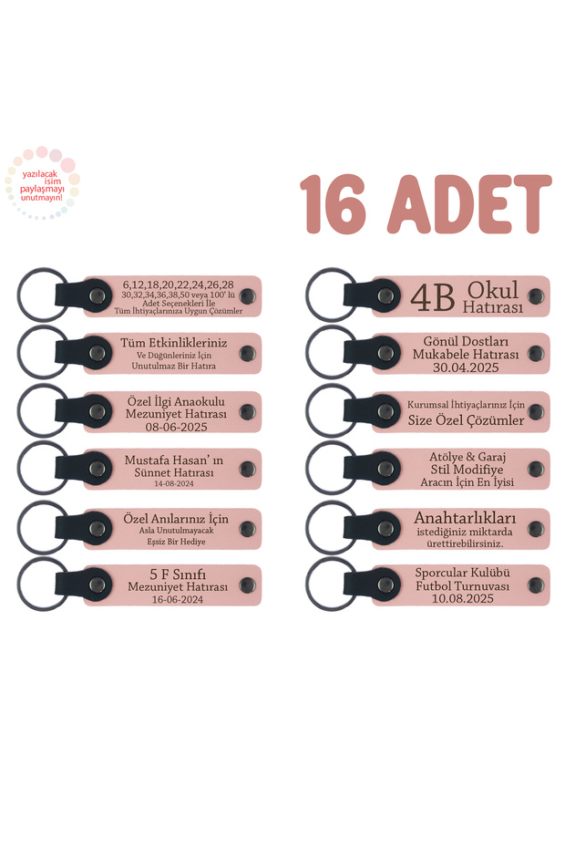 Will Make Happy Students on Valentine's Day, Set of 16, Keychain with Personal Message, Powder