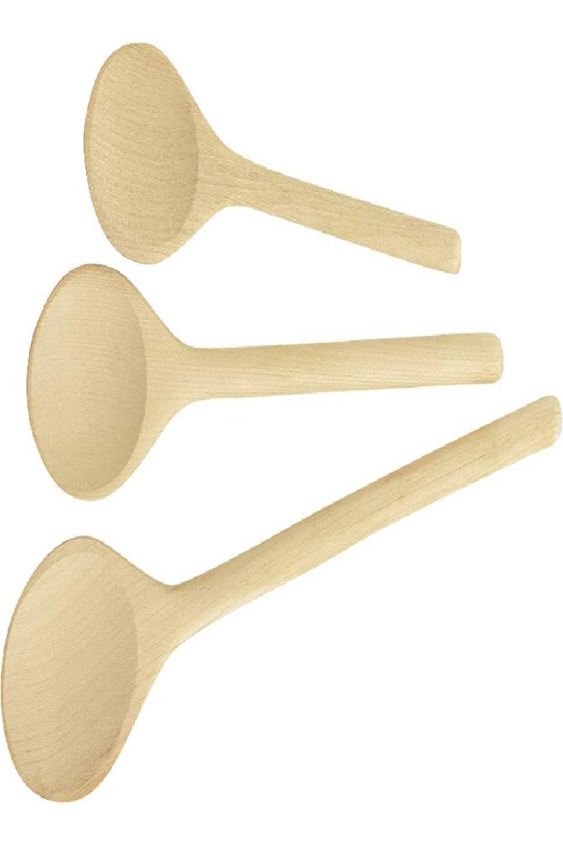 Woody Oval Spoon Set – 3-Piece Wooden Cooking Spoons, Assorted
