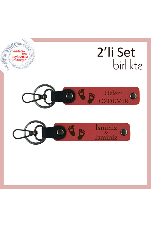 The Most Meaningful Gift That Can Be Hidden after Birth, Heart Foot Pattern Leather Set, Pomegranate Flower-Pomegranate Flower