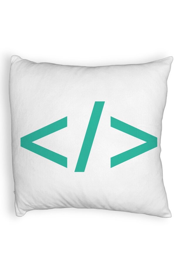 Fluffy Pillowcase, It Coder Model, 40x40 Cm, White - 1