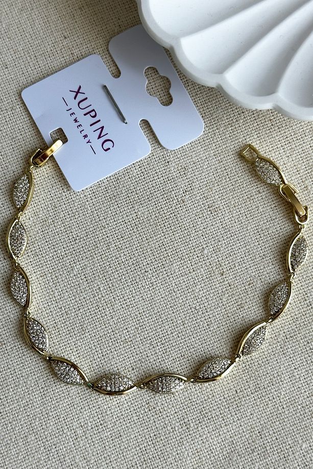 Xuping 14K Taşlı Kedi Gözü Kadın Bileklik – 17+2 cm | Altın Renk Kararmaz Xuping Takı - 5