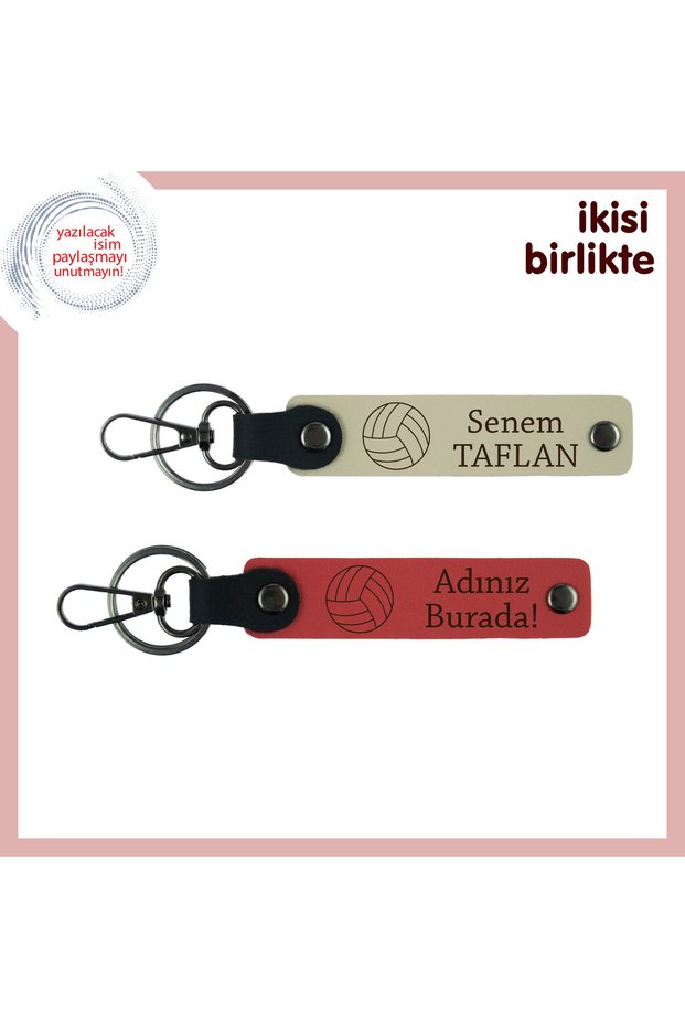 The Sweetest Way to Celebrate Your Child's Sports Success, Name Written Keychain Set, Milk Coffee-Pomegranate