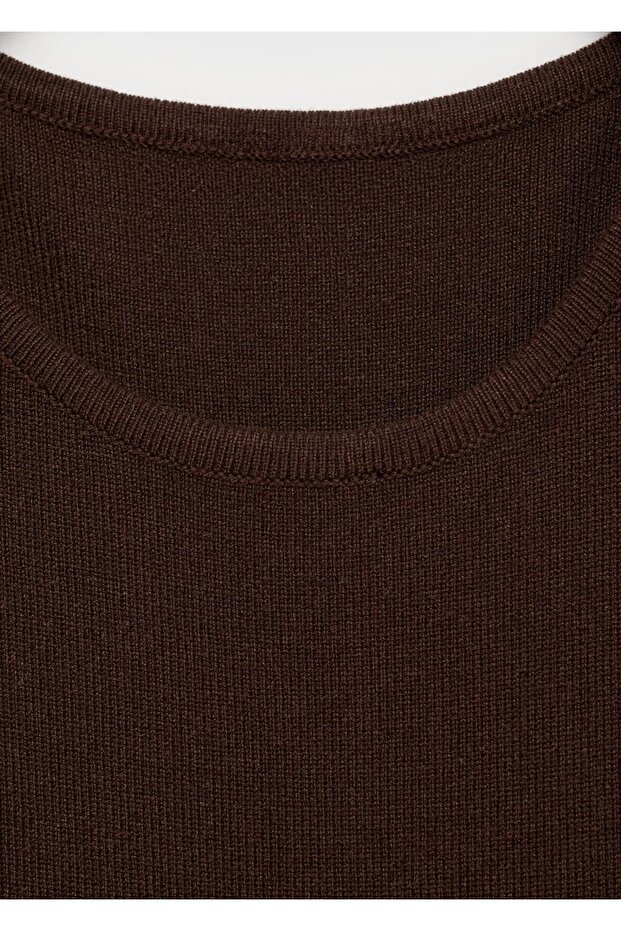 Halter yaka triko elbise - 7