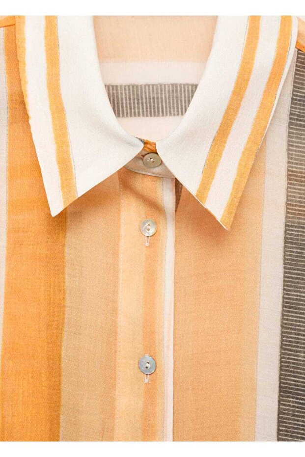 Lyocell çizgili gömlek - 7