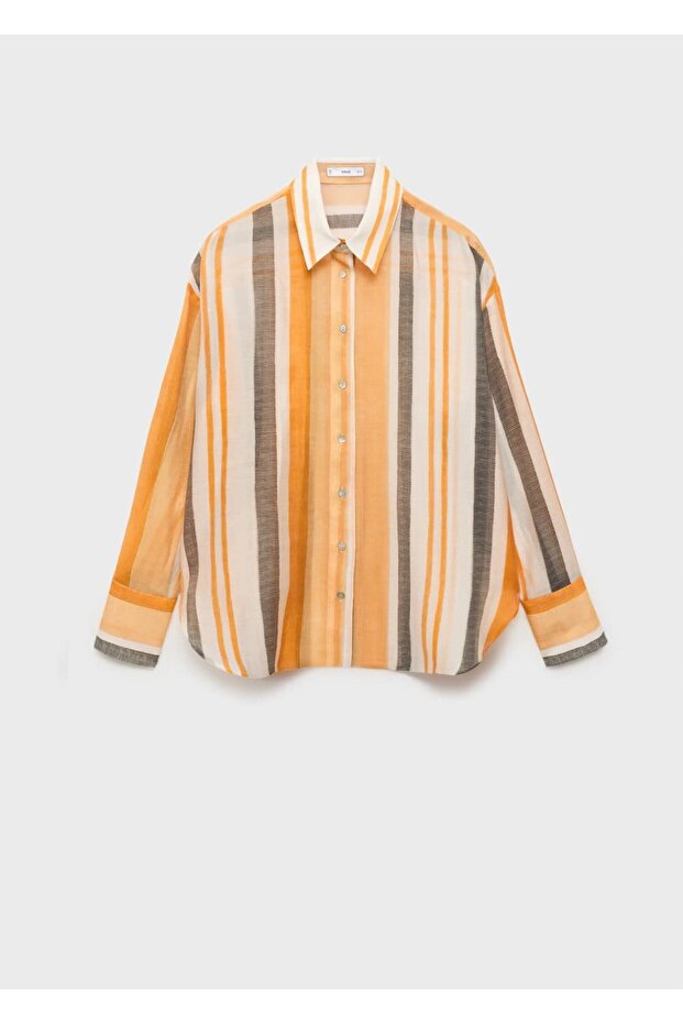 Lyocell çizgili gömlek - 3