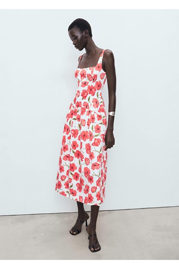 Evaze pamuklu elbise - 2