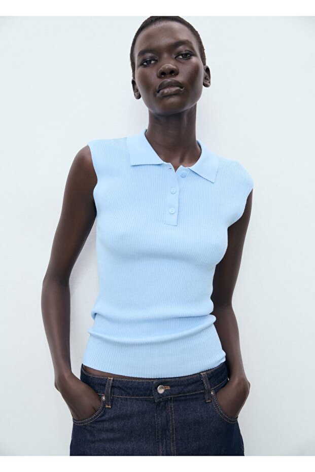 Polo yaka triko bluz - 1