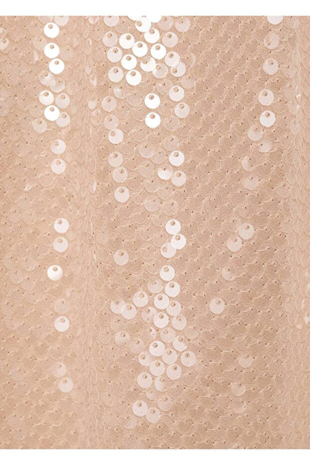 Halter yaka payetli elbise - 8