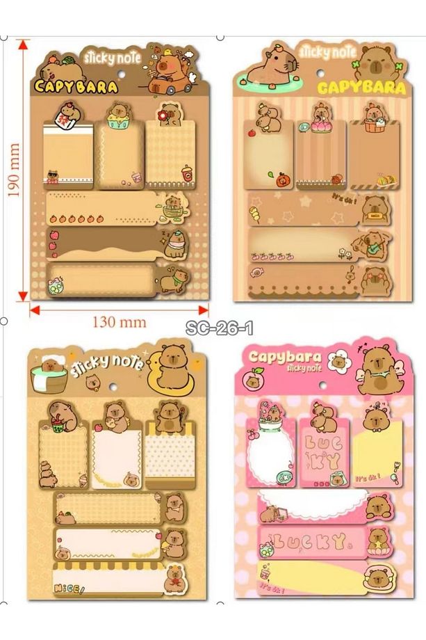 Capybara Kapibara 120 Sayfa Yapışkanlı Not Kağıdı 1 Kartela - 1