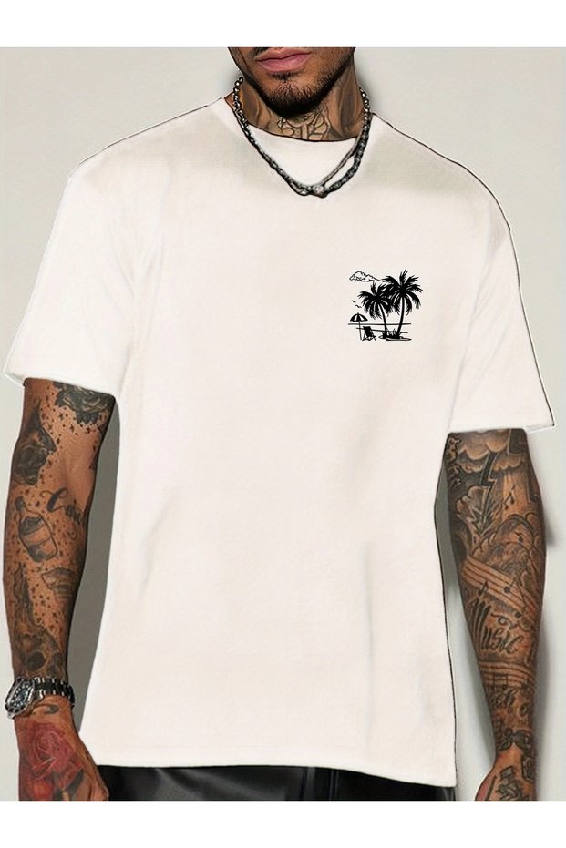Men's Tropical Printed T-Shirt New Season Oversize Loose