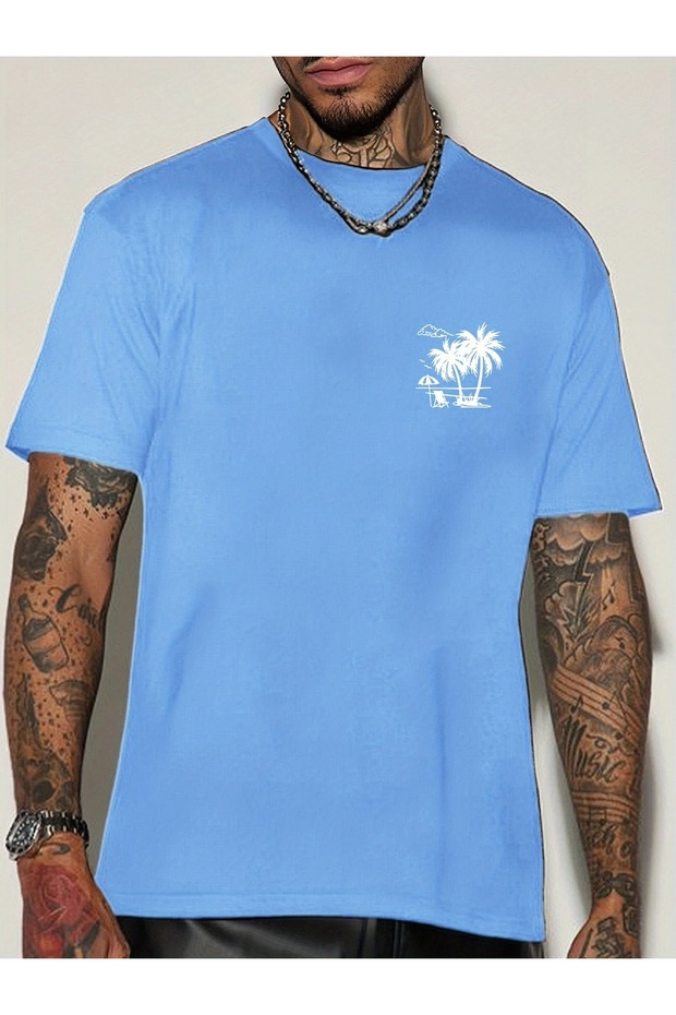 Men's Tropical Printed T-Shirt New Season Oversize Loose