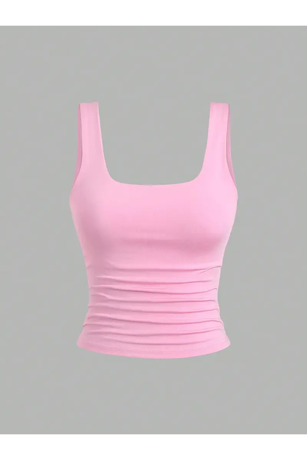 Kadın 3'lü Likralı Basic Bluz - 4