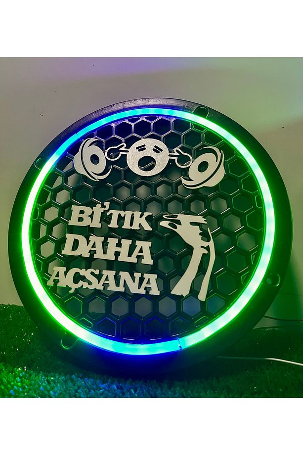 Özel Tasarım Bİ Tık Daha Açsana Yazılı 20cm Midrange Hoparlör Kapağı Pixel Kayar Ledli 1Takım 2 Adet - 8