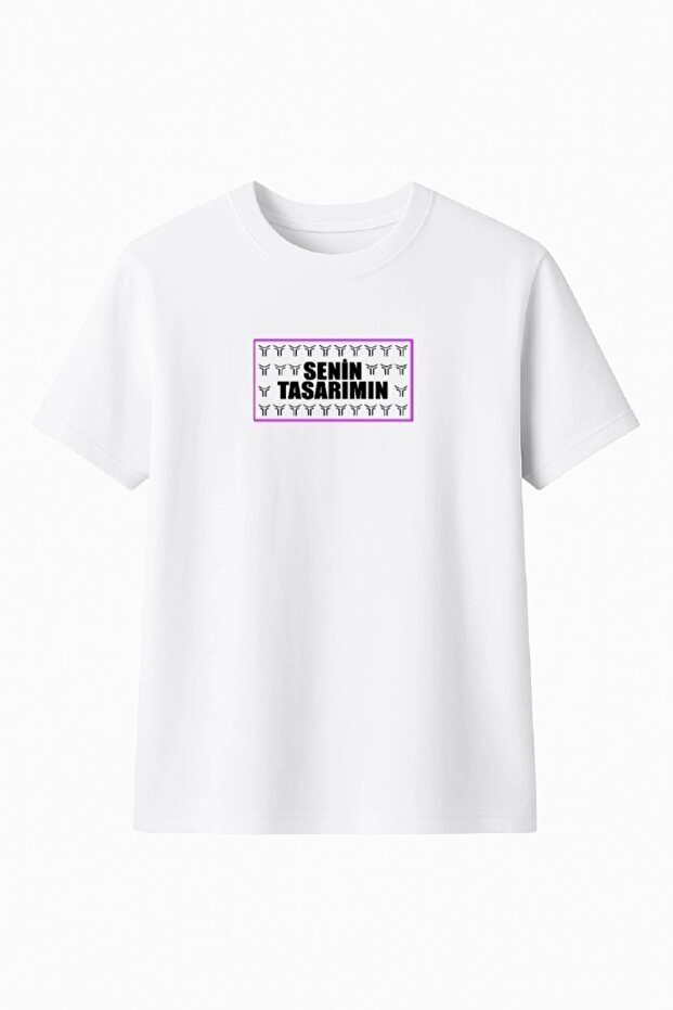 Children's Front Your Design Basic Tshirt - White - 1