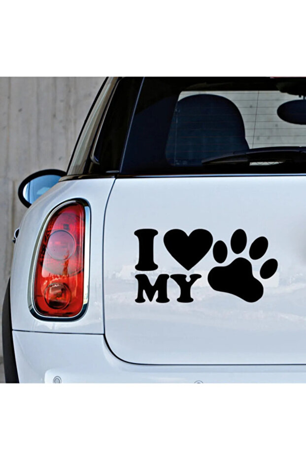 Cat Dog Pet Car Auto Sticker Paw Picture Black Color