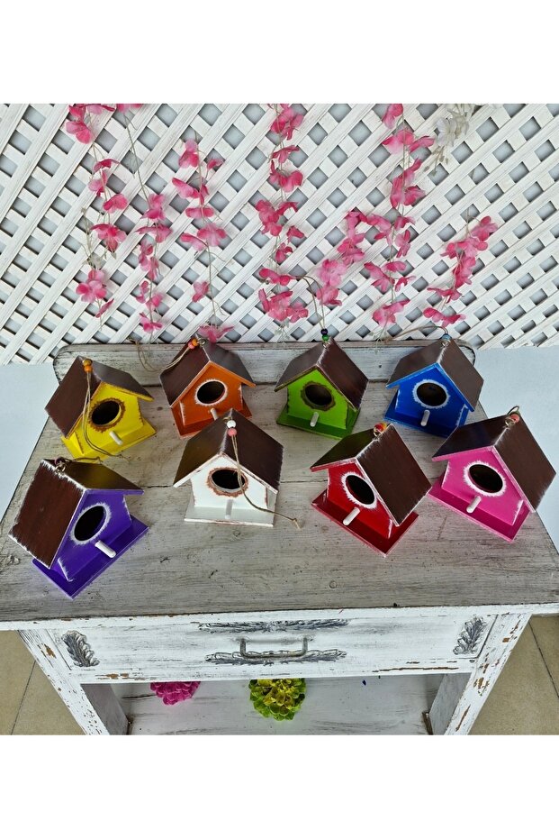 12×12×8cm Lik ,8 Tiny ,Handmade Wooden Bird House,For Garden Balcony Tree Decoration