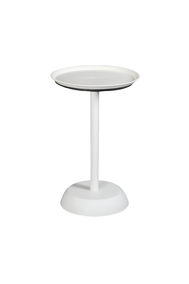 White Single-Serving Side Table for Bed or Sofa - 1