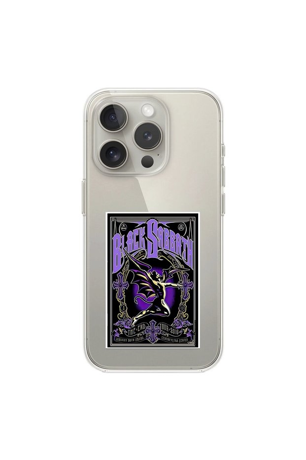 iPhone 16 Pro Max Compatible Transparent Case with Black Sabbath Design