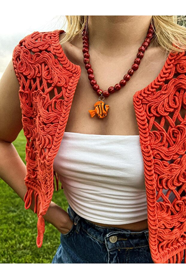 Murano Cam Balık Kolye - 3