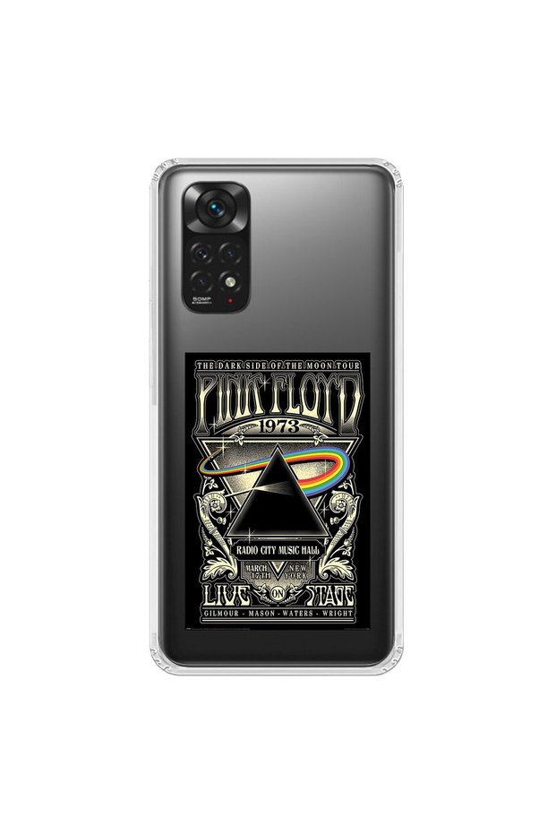 Xiaomi Redmi Note 11 Compatible Transparent Case with Pink Floyd Design
