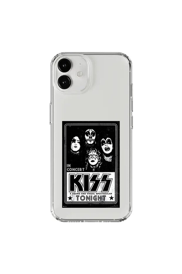 iPhone 12 Compatible Transparent Case with Kiss Design