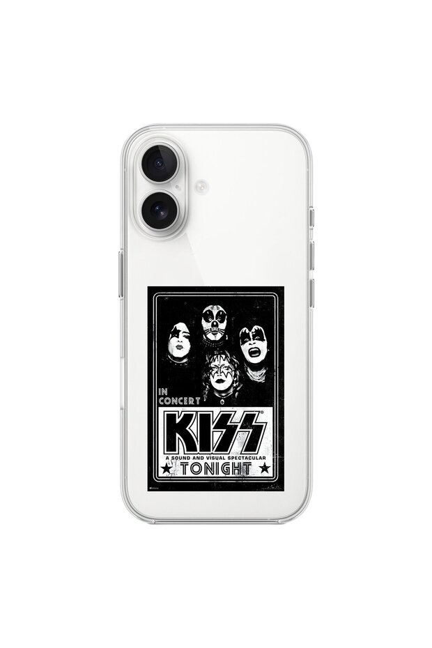iPhone 16 Compatible Transparent Case with Kiss Design