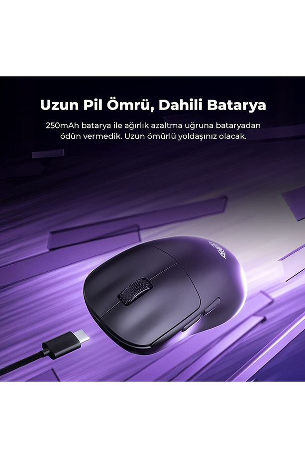 Sc800 Lightweight Paw3395 Sensor 26000 Dpı 8000hz Kablolu Ve Kablosuz Gaming Oyuncu Mouse Siyah - 7