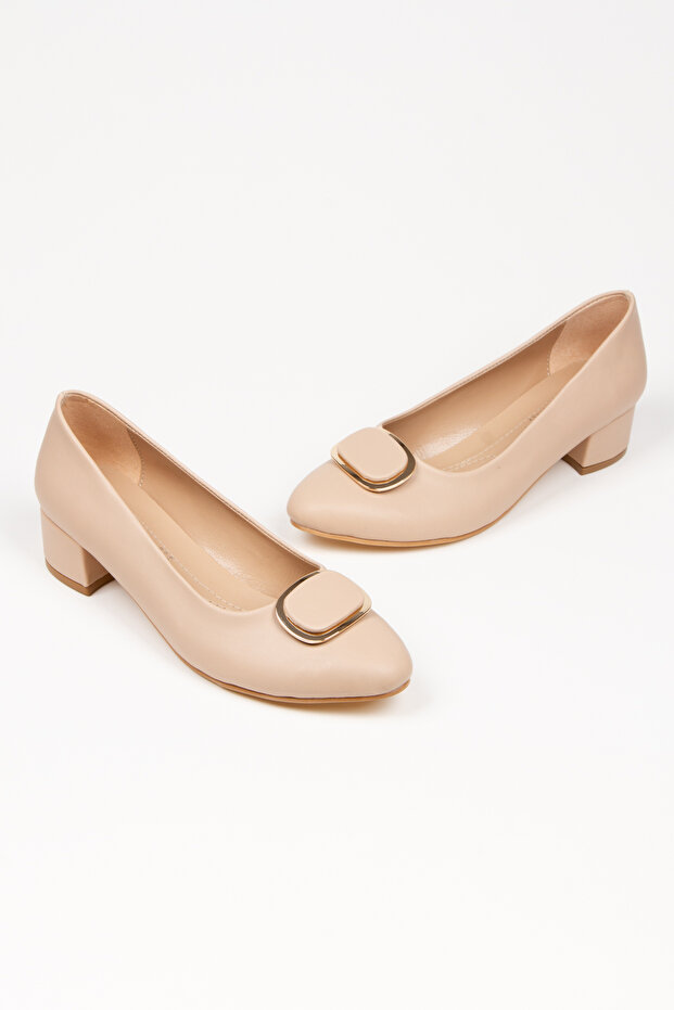Women's 3 cm Buckle Short Thick Heeled Shoes