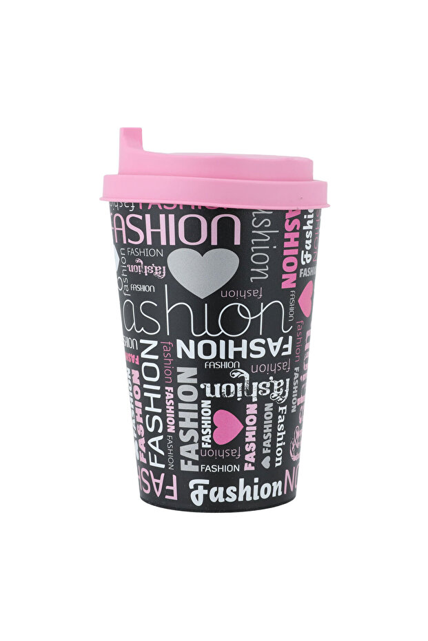 Saif Gallery Plastic Lid Mug, 430 ml - Multicolor