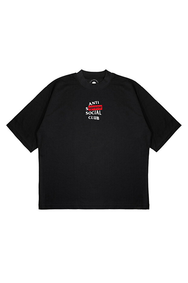 Unisex Oversize Anti Social Suprem Printed Thick Fabric (240Gsm) T-Shirt