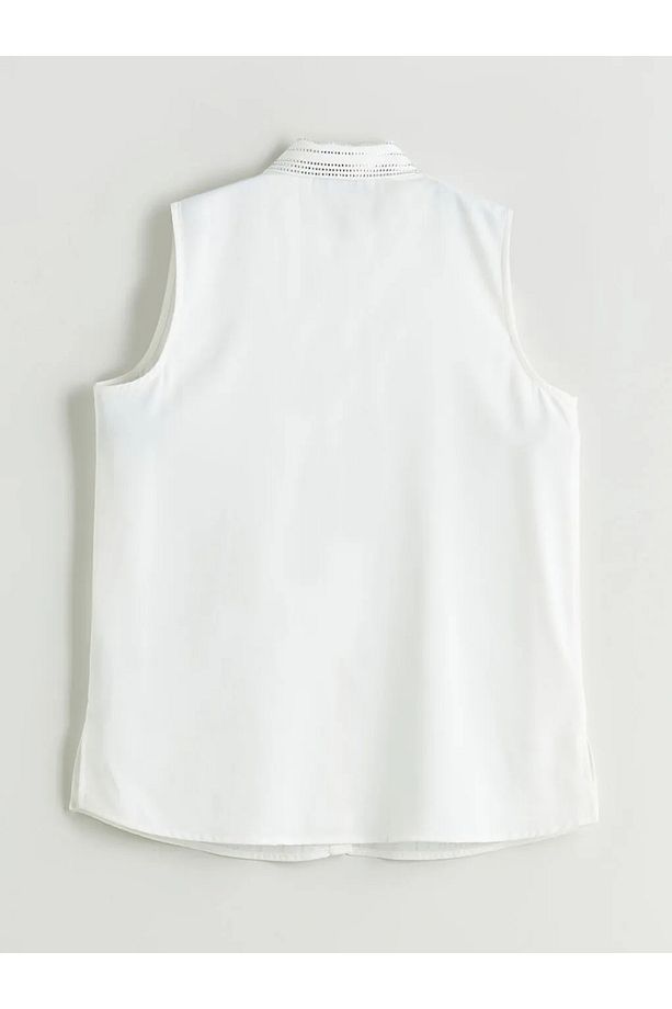 LCWAIKIKI Classic Ekru Regular Fit Taşlı Kadın Gömlek - 2