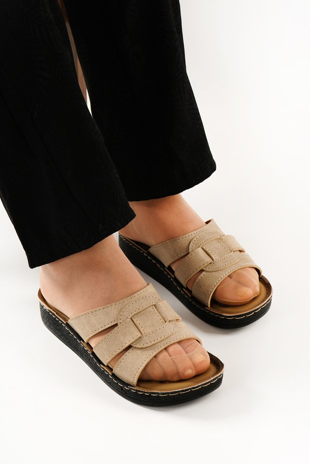 Women's Orthopedic Anatomical Massage Sole Flat Heel Mother Middle Age Adult Slippers