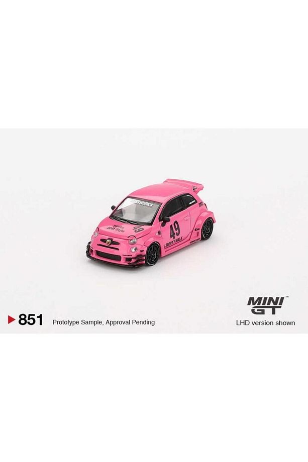 851 ABARTH 595 LB-WORKS x Abas Works Pembe 1/64 Model Araba - 2