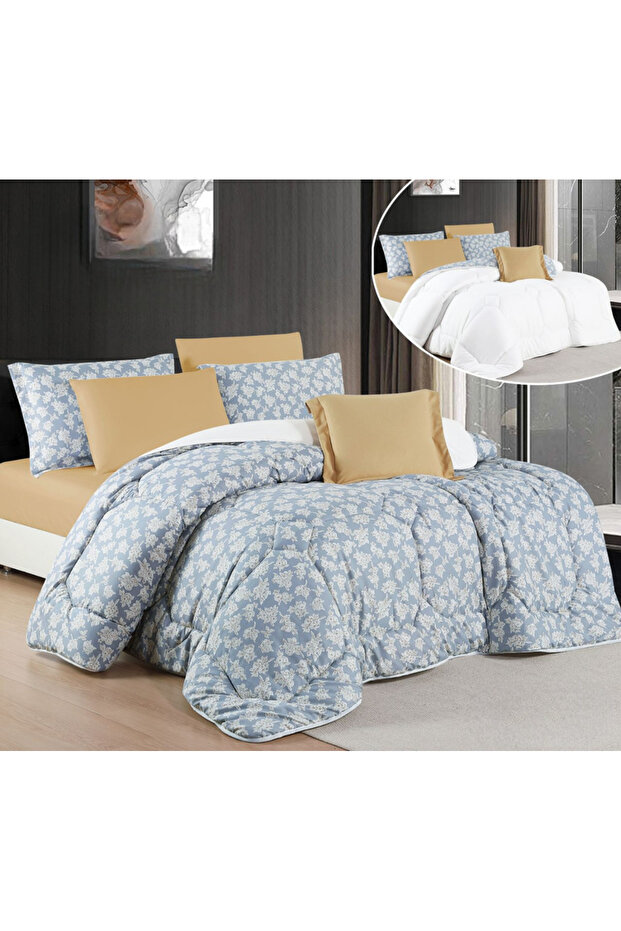 Horse Macrofiber Comforter Set, 4 Pieces, Double-Sided, with an Elegant Pattern, EVINA-10 - 1