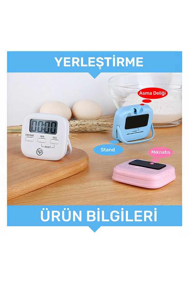 NPO NPT05M Mutfak,Ders,Yemek için 99:59dk Dijital Alarm Kronometre,Pomodoro Öğrenci Motivasyon Saati - 4