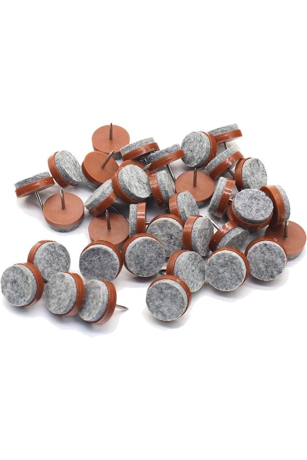 COOLBABY 40Pcs Round Heavy Duty Nail-On Anti-Sliding Felt Pad For Furniture Chair Table Leg Feet Flo