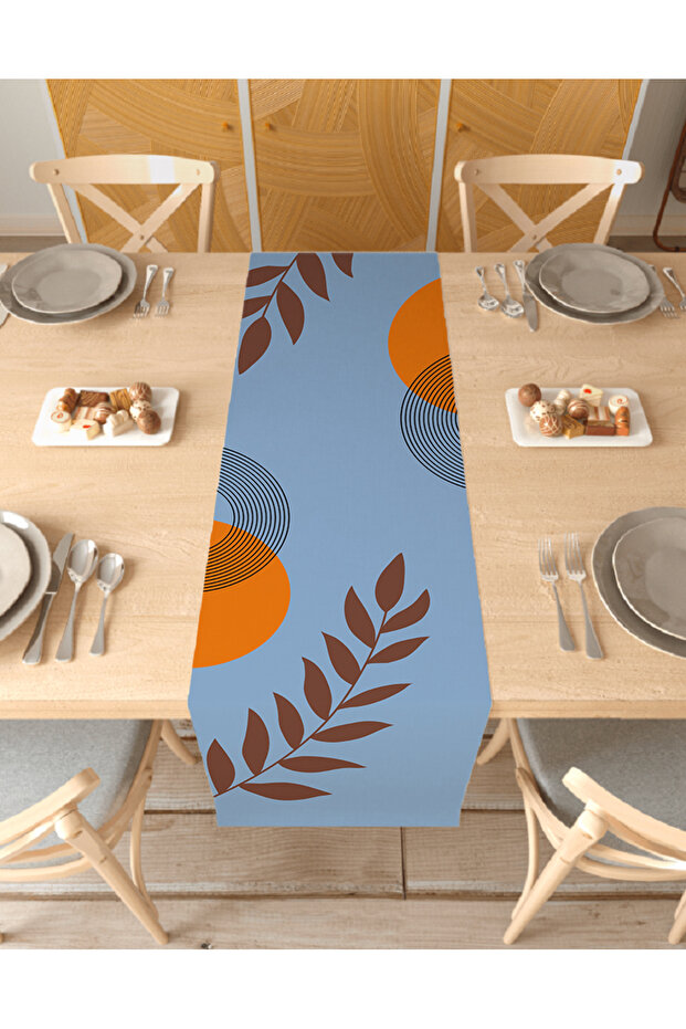 Leaf Bohemian Patterned Special Design Runner Digital Printed Decorative Tablecloth Modern Home Decoration
