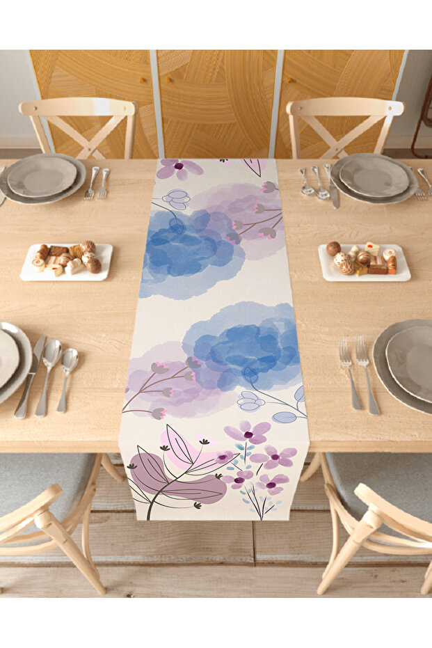 Flower Leaf Pattern Custom Design Runner Digital Printed Decorative Tablecloth Modern Home Decoration