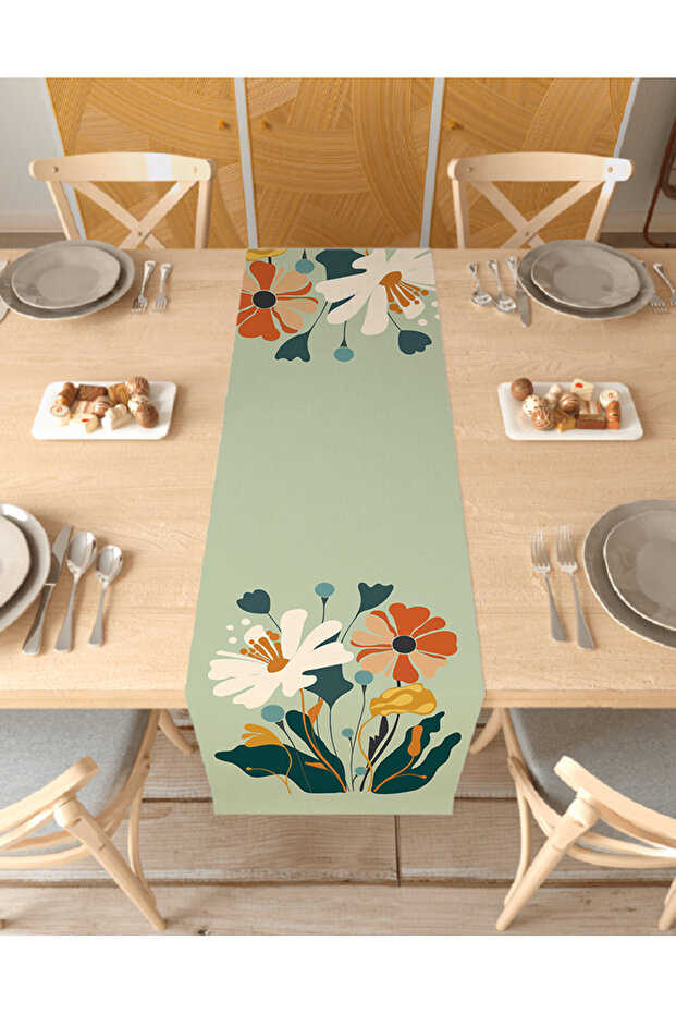Flower Bohemian Patterned Special Design Runner Digital Printed Decorative Tablecloth Modern Home Decoration