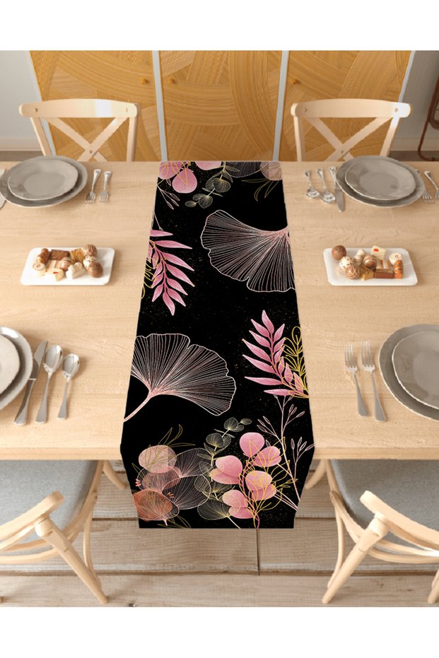 Flower Pink Patterned Special Design Runner Digital Printed Decorative Tablecloth Modern Home Decoration
